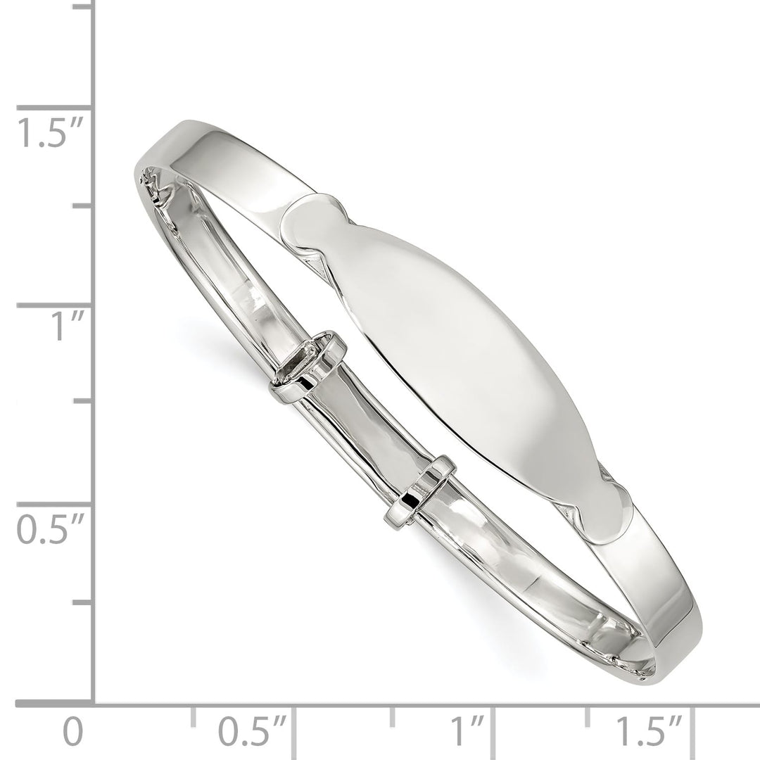 Sterling Silver Polished Adjustable I.D. Baby Bangle Bracelet