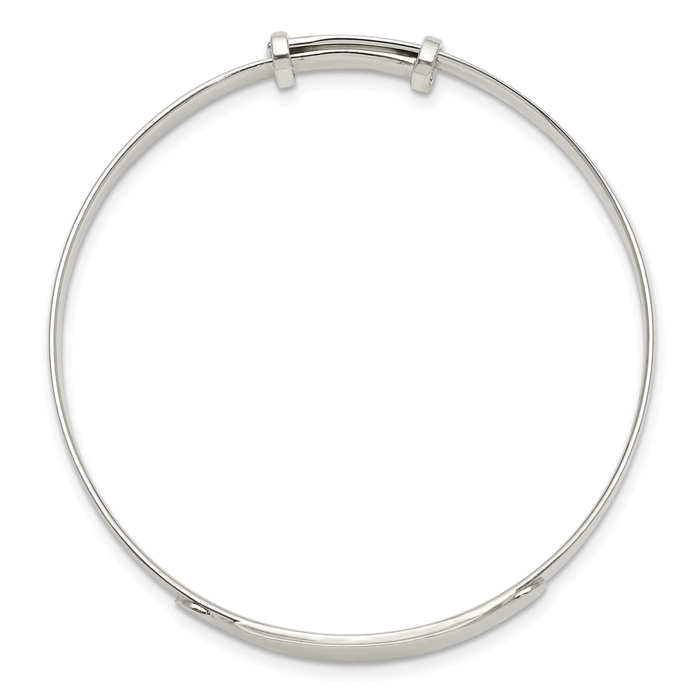 Sterling Silver Polished Adjustable I.D. Baby Bangle Bracelet