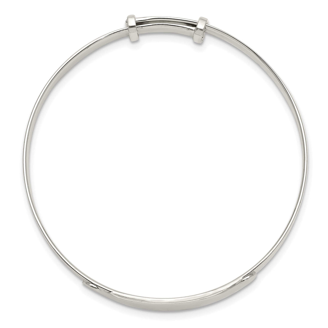 Sterling Silver Polished Adjustable I.D. Baby Bangle Bracelet