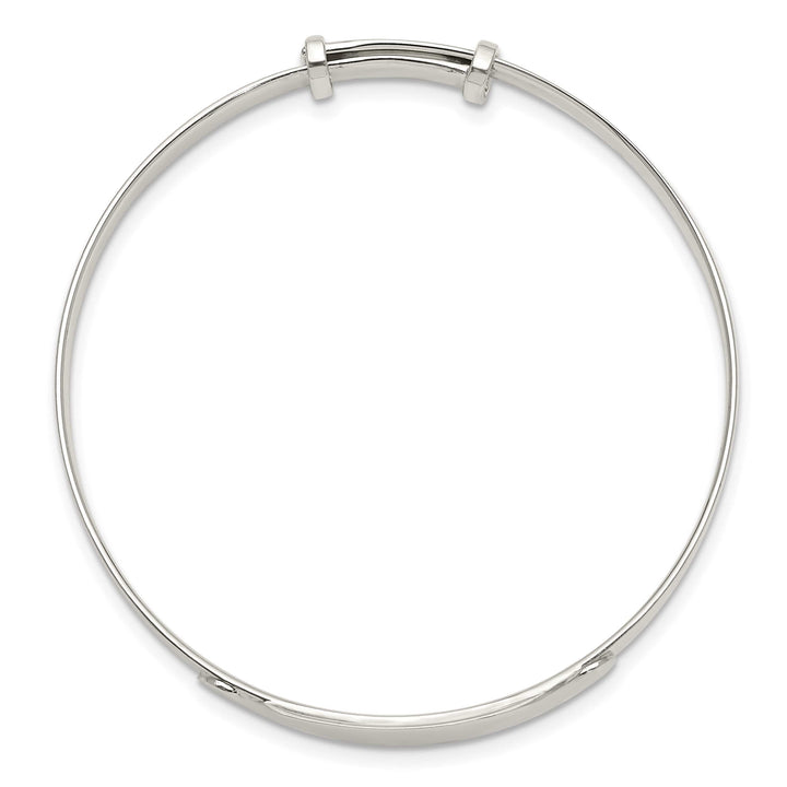 Sterling Silver Polished Adjustable I.D. Baby Bangle Bracelet