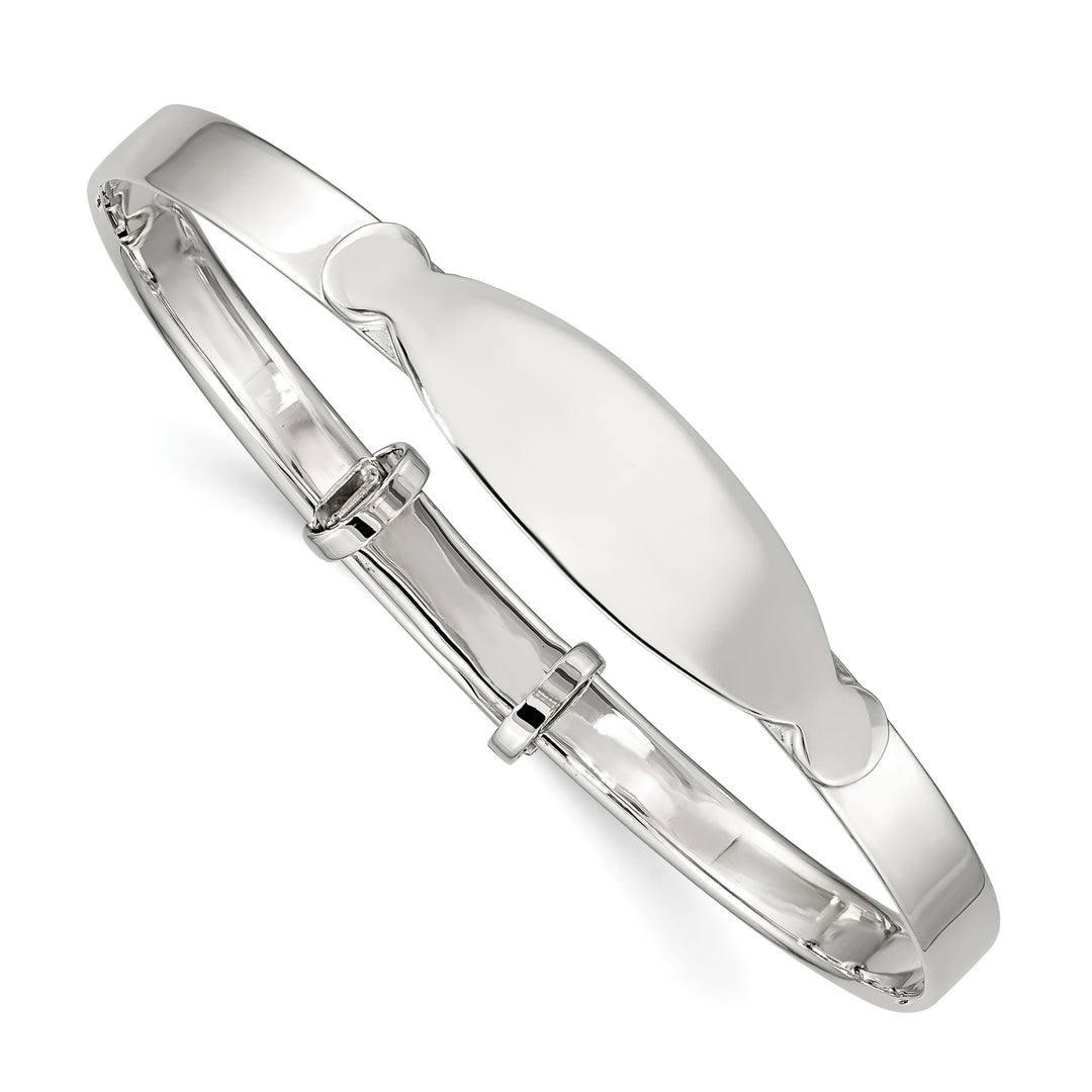 Sterling Silver Polished Adjustable I.D. Baby Bangle Bracelet