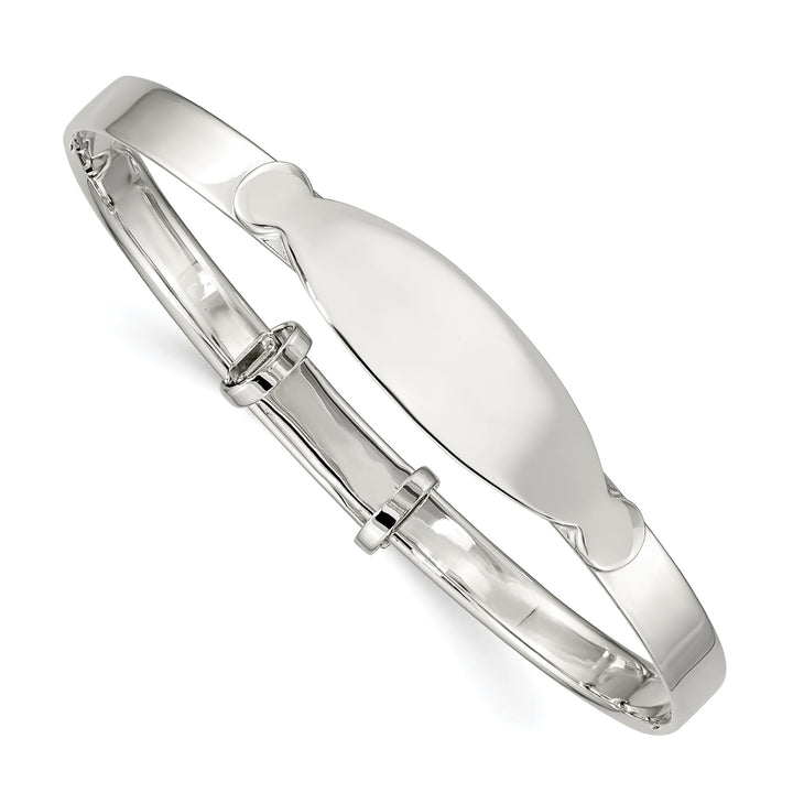 Sterling Silver Polished Adjustable I.D. Baby Bangle Bracelet