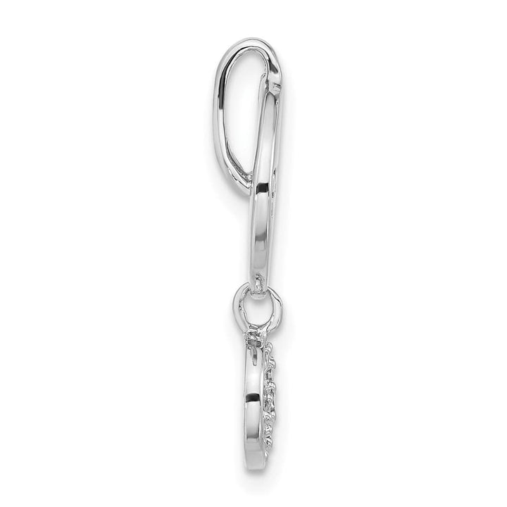 Sterling Silver Polished and Antiqued CZ Peace Pendant