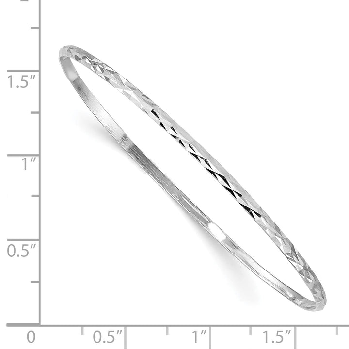 Sterling Silver Polished and D.C. 2mm Slip-on Youth Bangle Bracelet