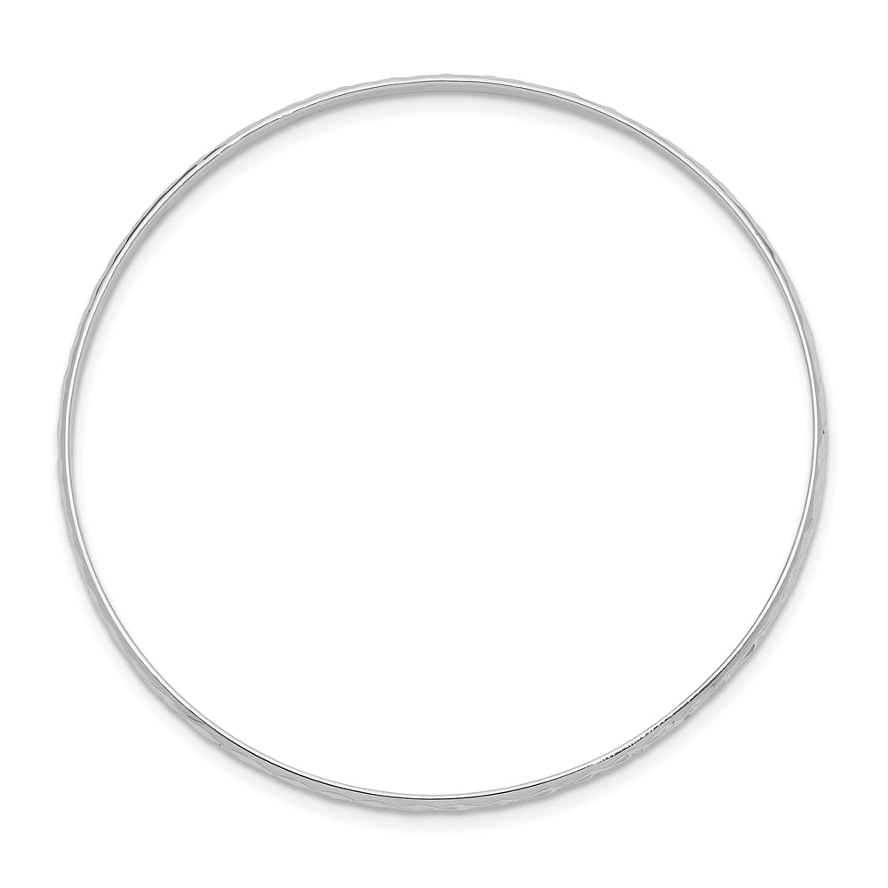 Sterling Silver Polished and D.C. 2mm Slip-on Youth Bangle Bracelet