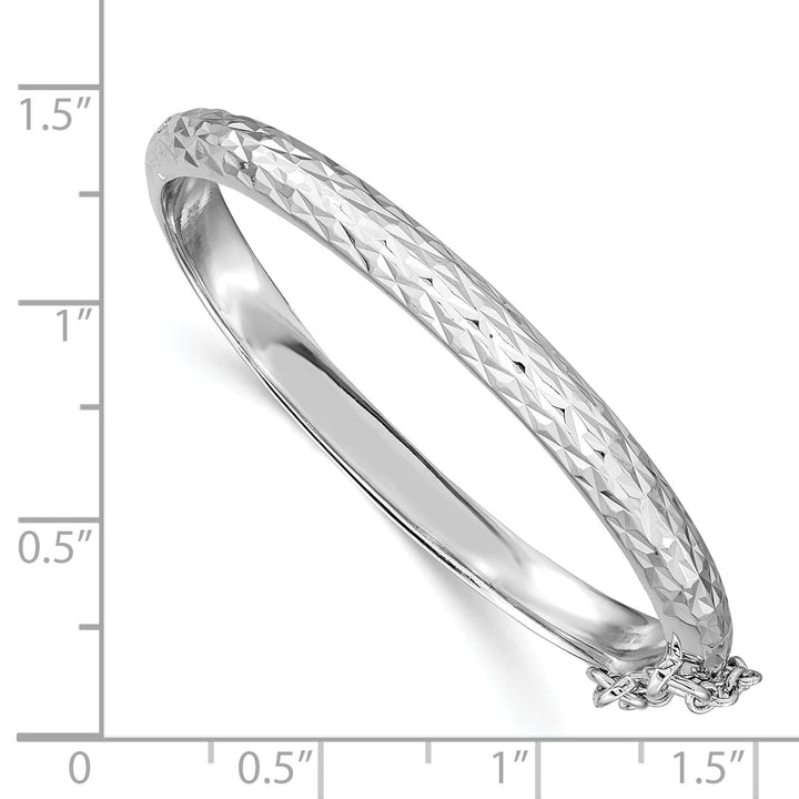 Sterling Silver Polished and D.C. 4.5mm Hinged Children's Bangle