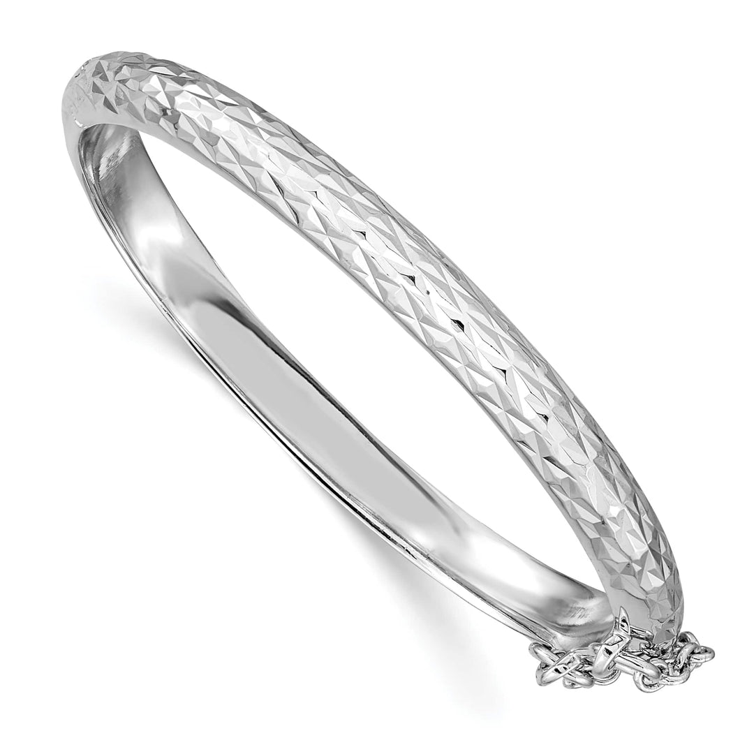 Sterling Silver Polished and D.C. 4.5mm Hinged Children's Bangle