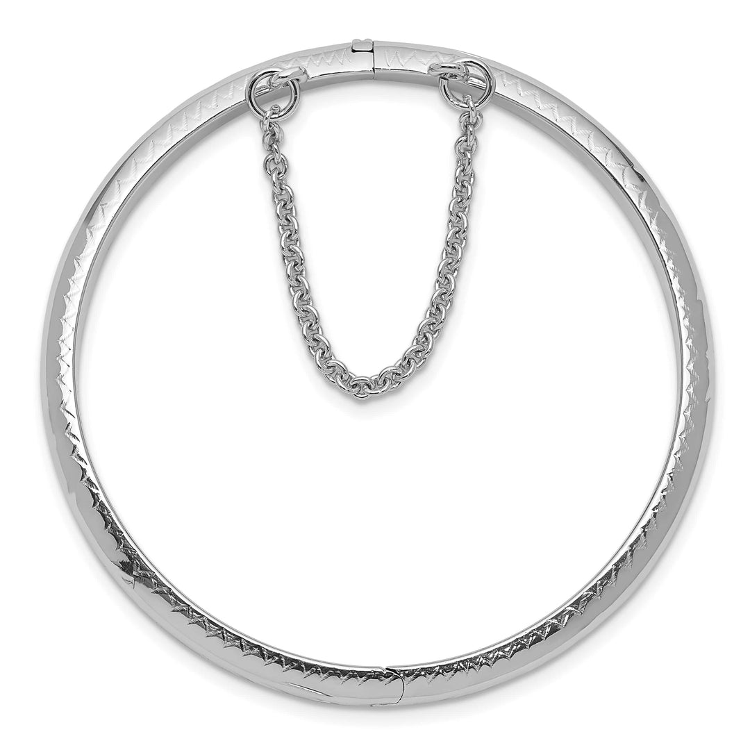 Sterling Silver Polished and D.C. 4mm Hinged Children's Bangle