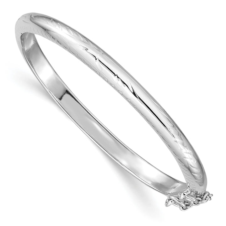 Sterling Silver Polished and D.C. 4mm Hinged Children's Bangle