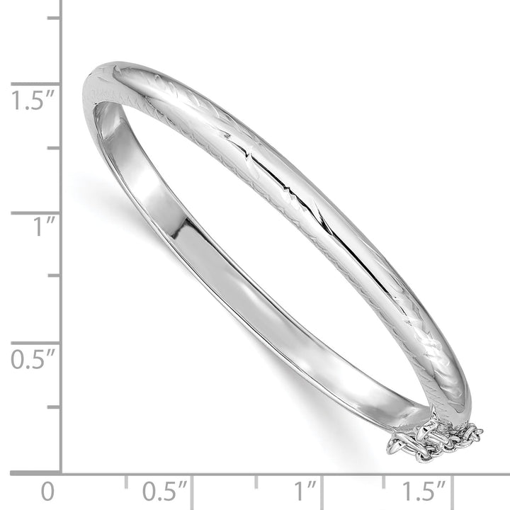 Sterling Silver Polished and D.C. 4mm Hinged Children's Bangle