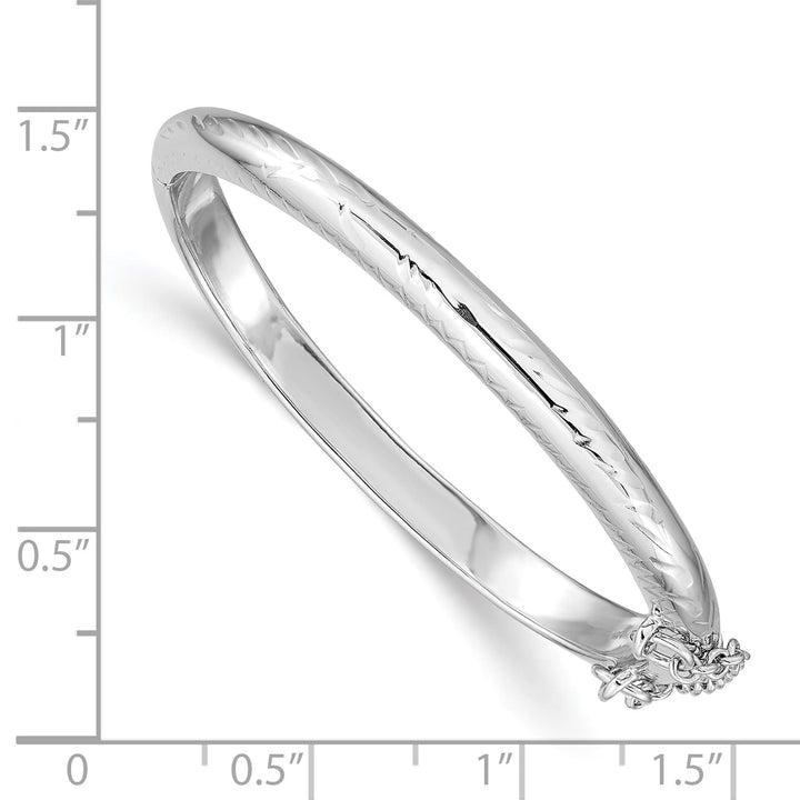 Sterling Silver Polished and D.C. 4mm Hinged Children's Bangle