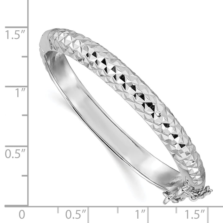 Sterling Silver Polished and D.C. 5.5mm Hinged Children's Bangle