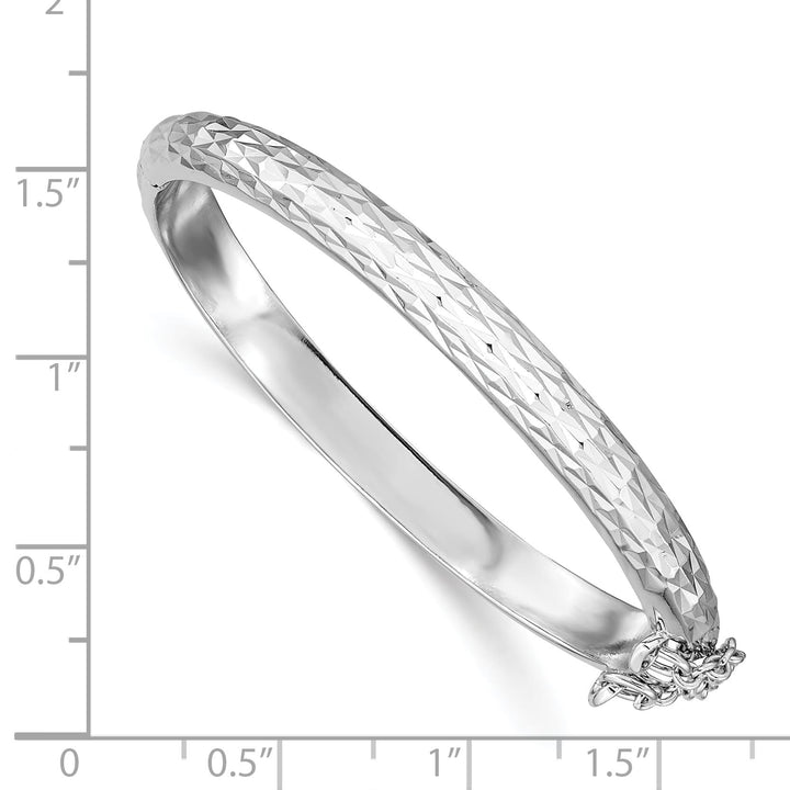 Sterling Silver Polished and D.C. 5.5mm Hinged Children's Bangle
