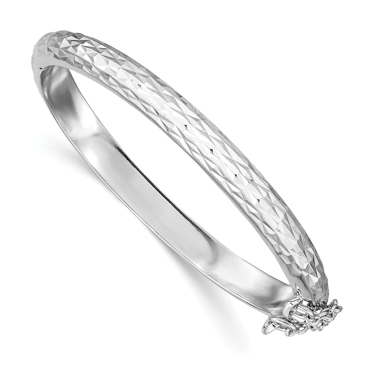 Sterling Silver Polished and D.C. 5.5mm Hinged Children's Bangle