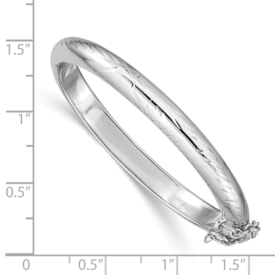Sterling Silver Polished and D.C. 5mm Hinged Children's Bangle