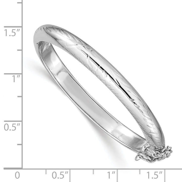 Sterling Silver Polished and D.C. 5mm Hinged Children's Bangle