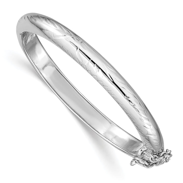 Sterling Silver Polished and D.C. 5mm Hinged Children's Bangle
