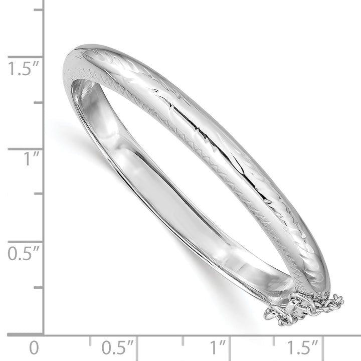 Sterling Silver Polished and D.C. 5mm Hinged Children's Bangle