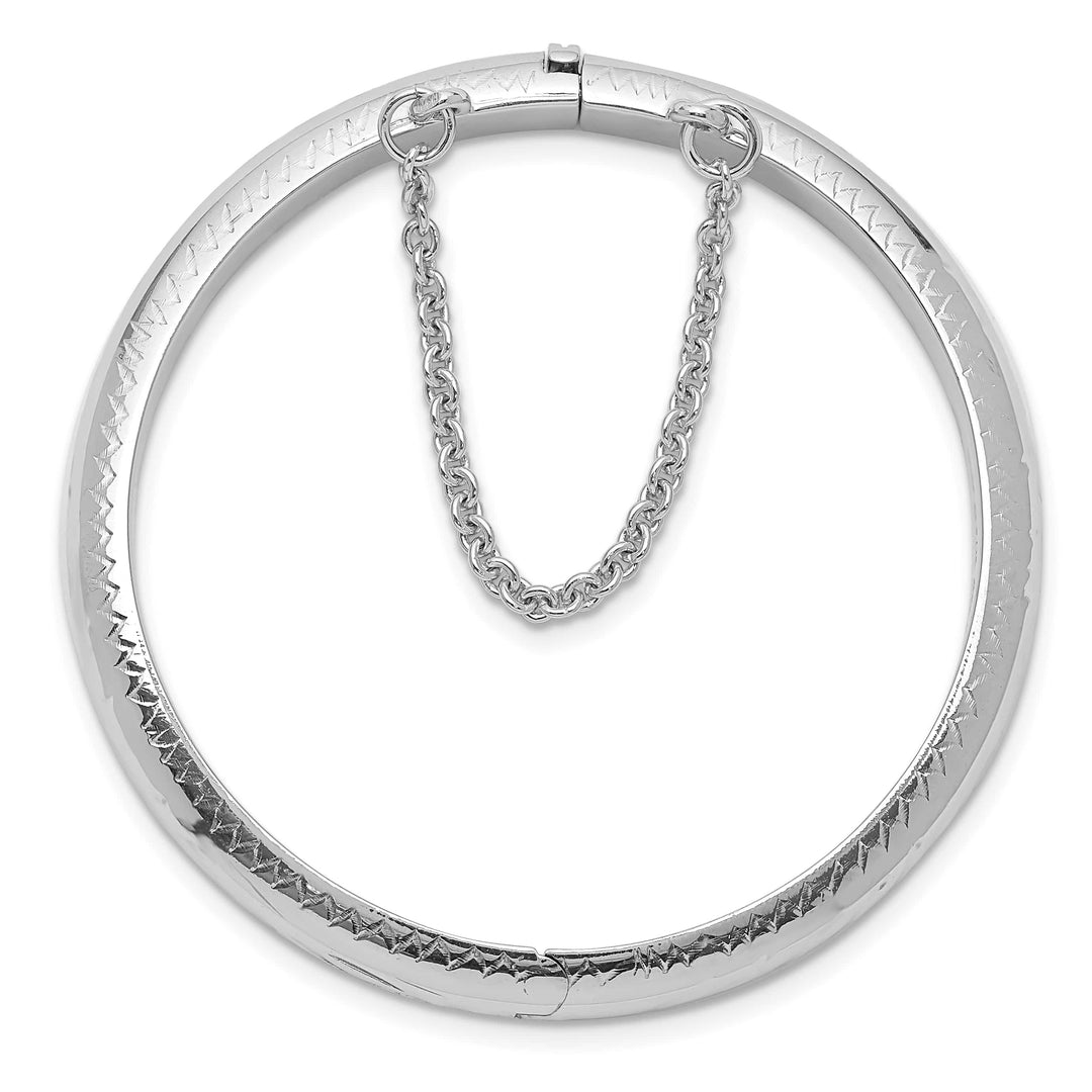 Sterling Silver Polished and D.C. 5mm Hinged Children's Bangle