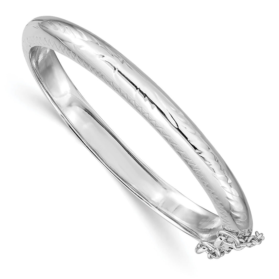 Sterling Silver Polished and D.C. 5mm Hinged Children's Bangle