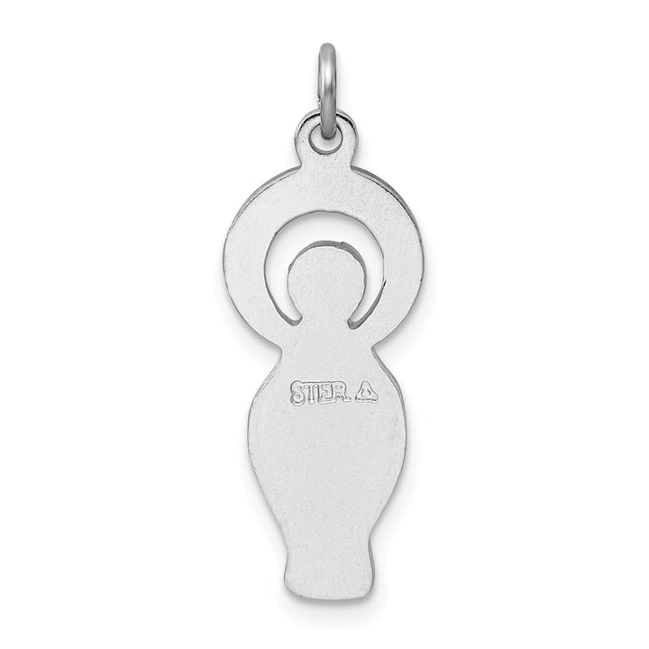 Sterling Silver Polished and Satin CZ Miraculous Medal Pendan