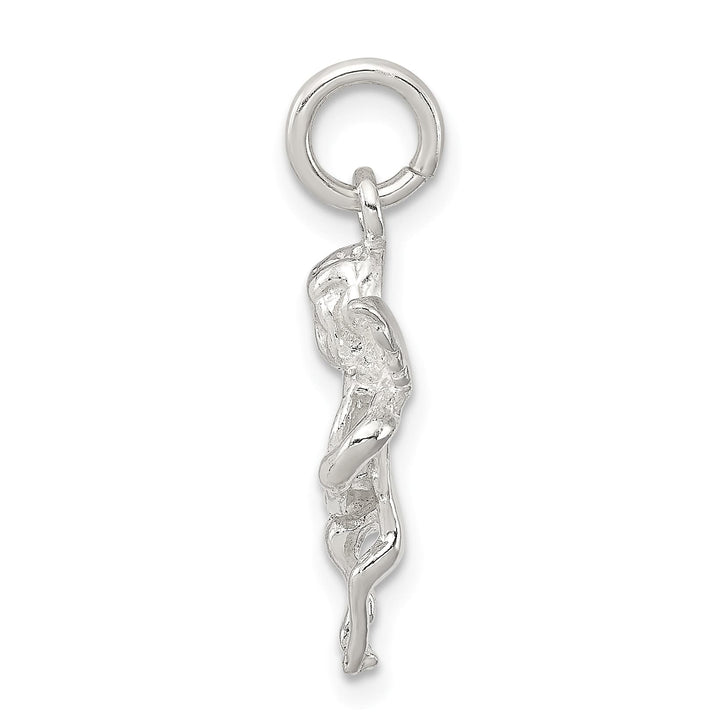 Sterling Silver Polished and Textured Angel Love Pendant