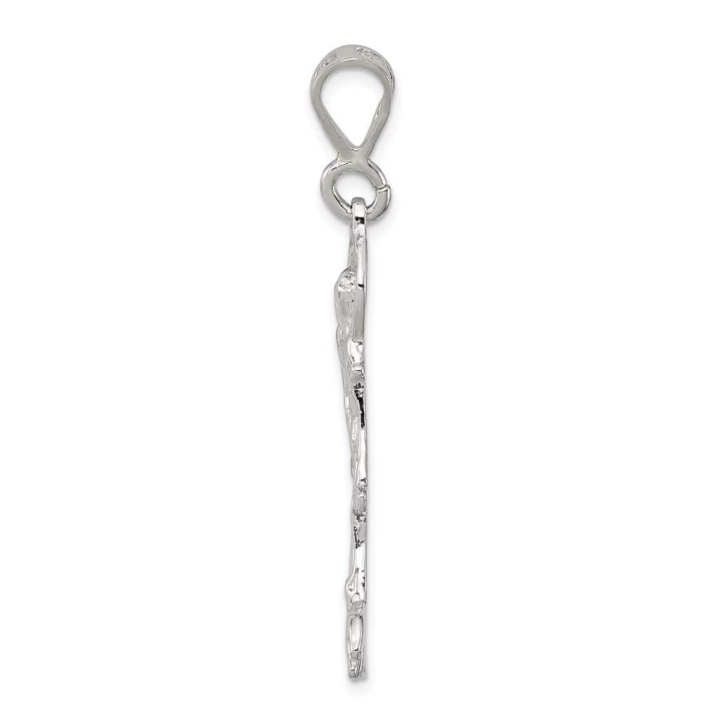 Sterling Silver Polished and Textured St. Lazarus Pendant