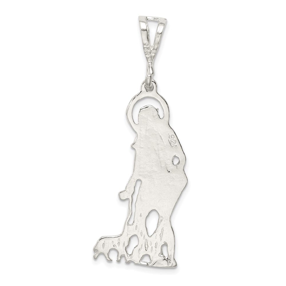 Sterling Silver Polished and Textured St. Lazarus Pendant