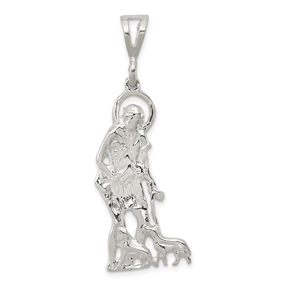Sterling Silver Polished and Textured St. Lazarus Pendant