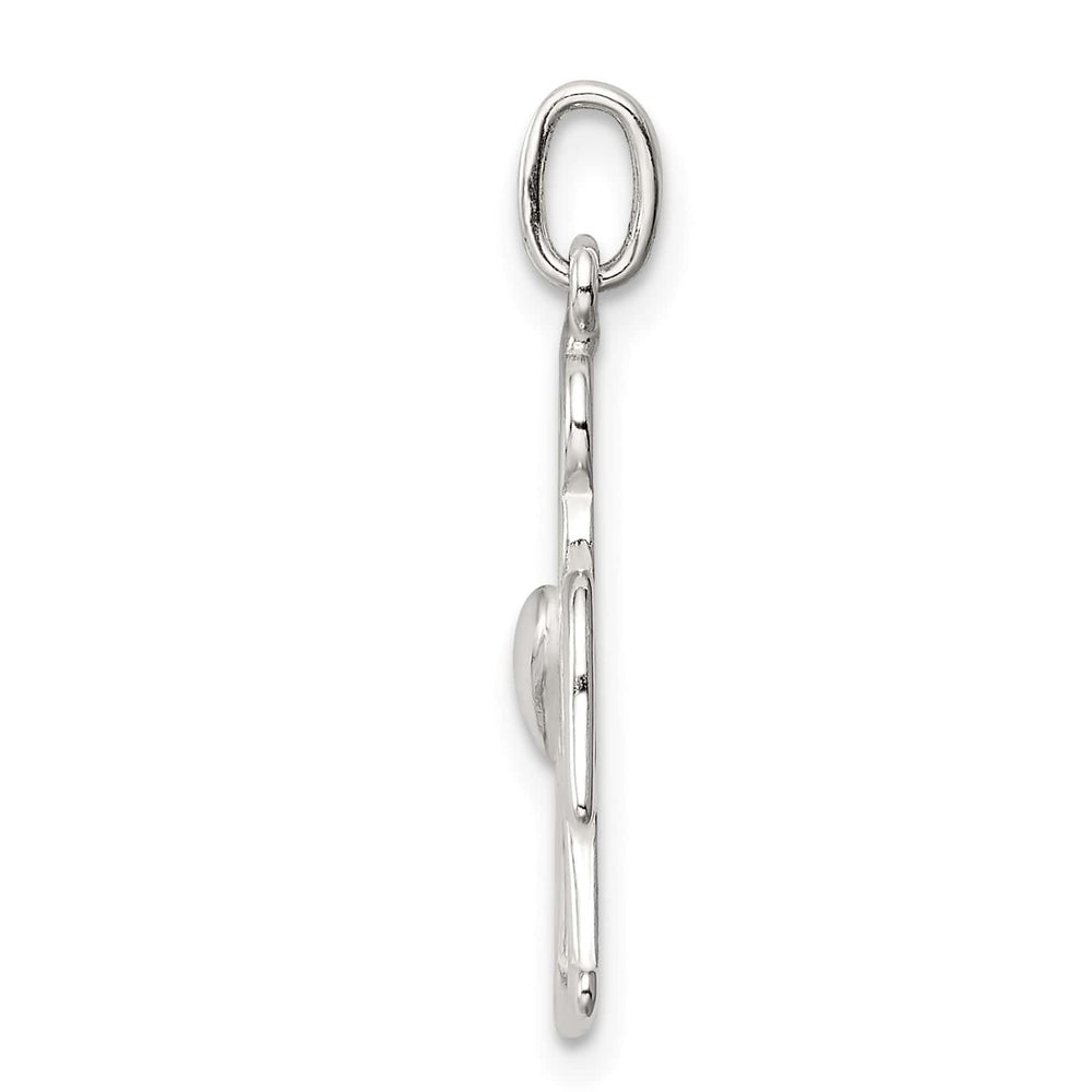 Sterling Silver Polished Angel with Heart Charm