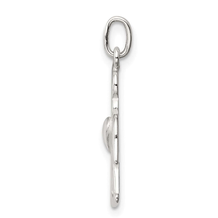 Sterling Silver Polished Angel with Heart Charm