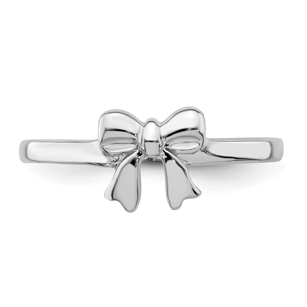 Sterling Silver Polished Bow Ring Size 3