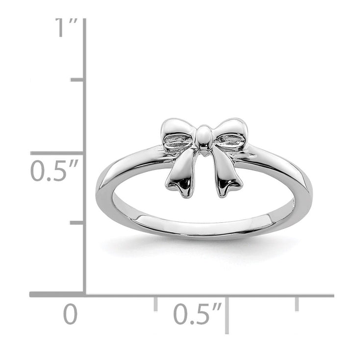Sterling Silver Polished Bow Ring Size 3