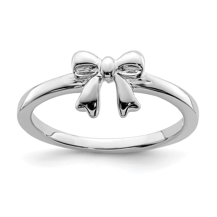 Sterling Silver Polished Bow Ring Size 3