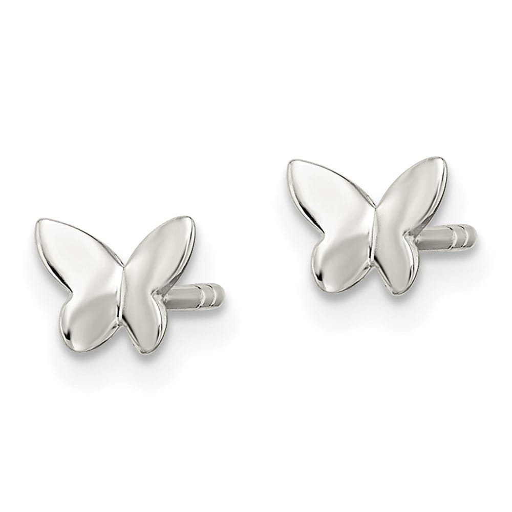 Sterling Silver Polished Butterfly Petite Post Earrings
