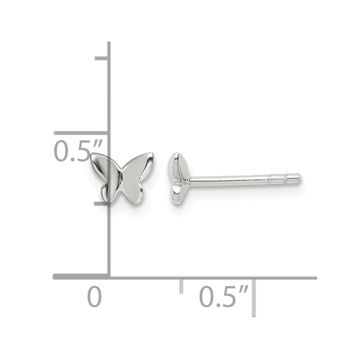 Sterling Silver Polished Butterfly Petite Post Earrings