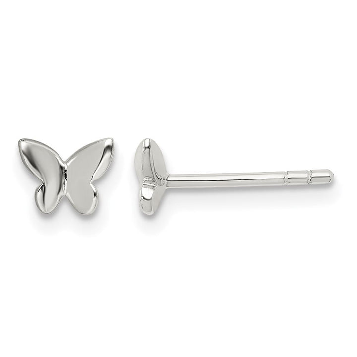 Sterling Silver Polished Butterfly Petite Post Earrings
