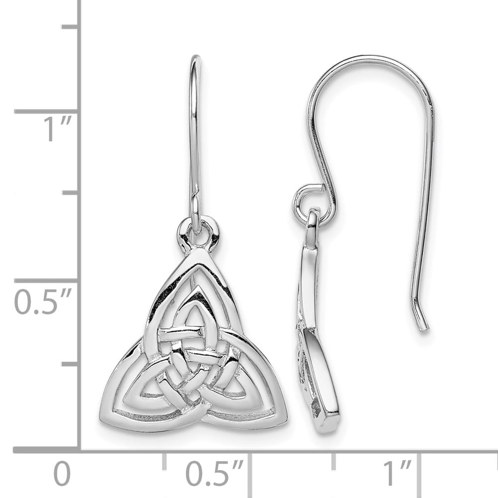 Sterling Silver Polished Celtic Knot Dangle Earrings, view 4 of 4