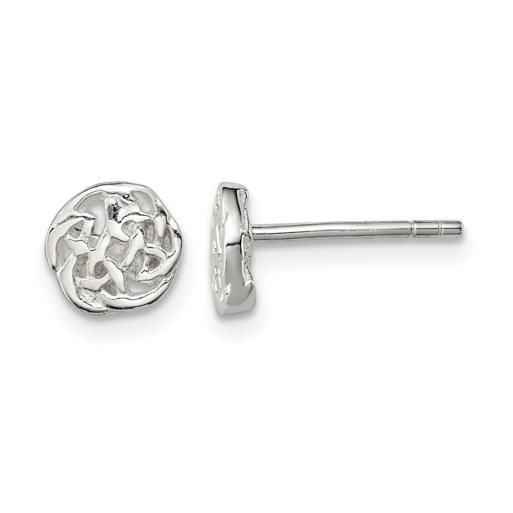 Sterling Silver Polished Celtic Knot Post Earrings