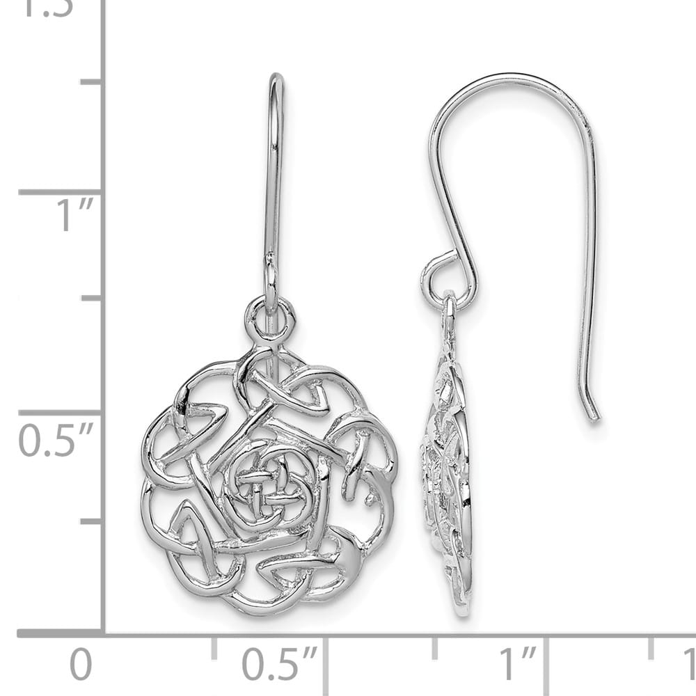 Sterling Silver Polished Celtic Shepherd Hook Earrings, view 4 of 4