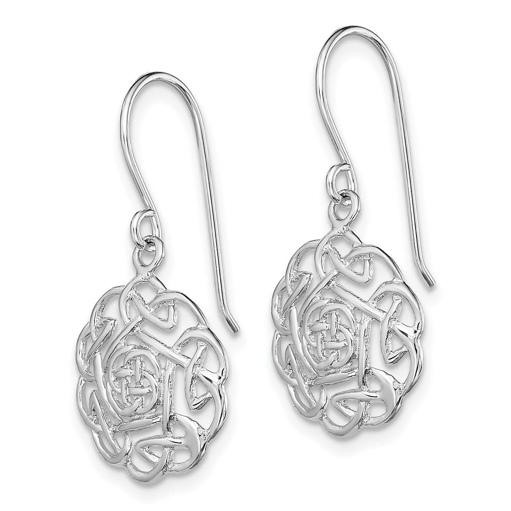 Sterling Silver Polished Celtic Shepherd Hook Earrings, view 2 of 4