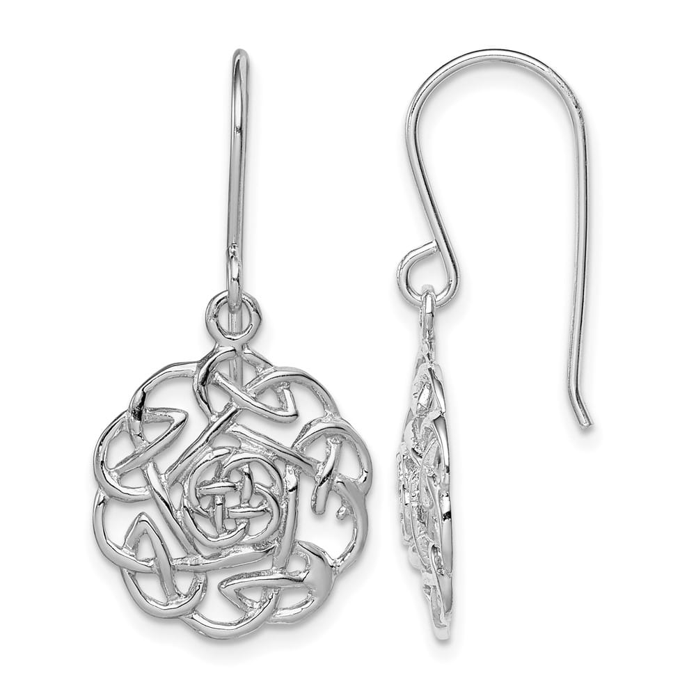 Sterling Silver Polished Celtic Shepherd Hook Earrings, view 1 of 4