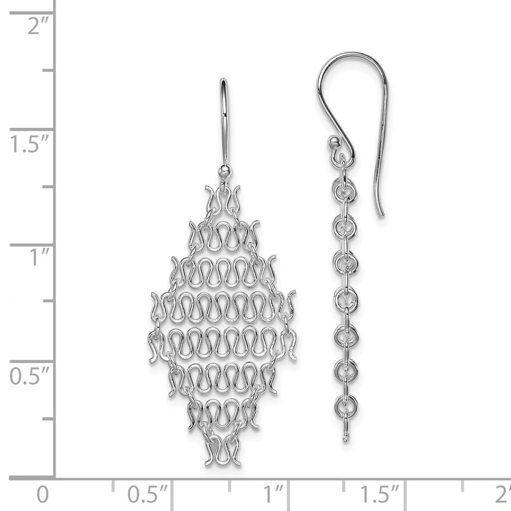 Sterling Silver Polished Chain Link Dangle Earrings, view 4 of 4