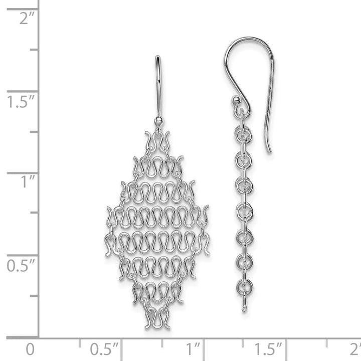 Sterling Silver Polished Chain Link Dangle Earrings, view 4 of 4