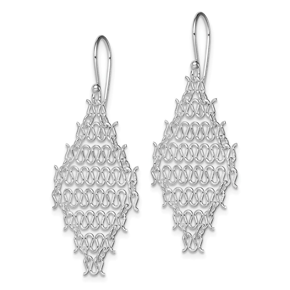 Sterling Silver Polished Chain Link Dangle Earrings, view 2 of 4