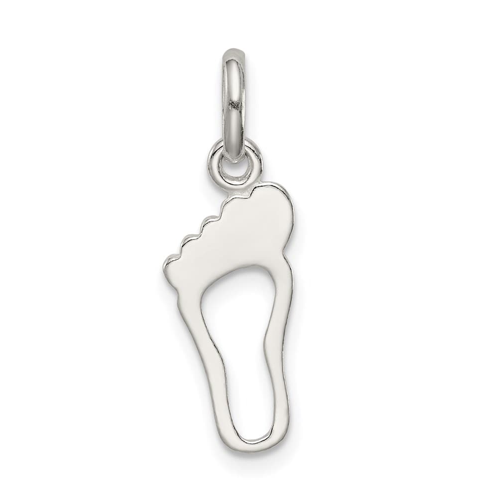 Sterling Silver Polished Cut-Out Foot Charm