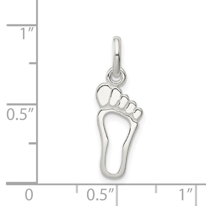 Sterling Silver Polished Cut-Out Foot Charm