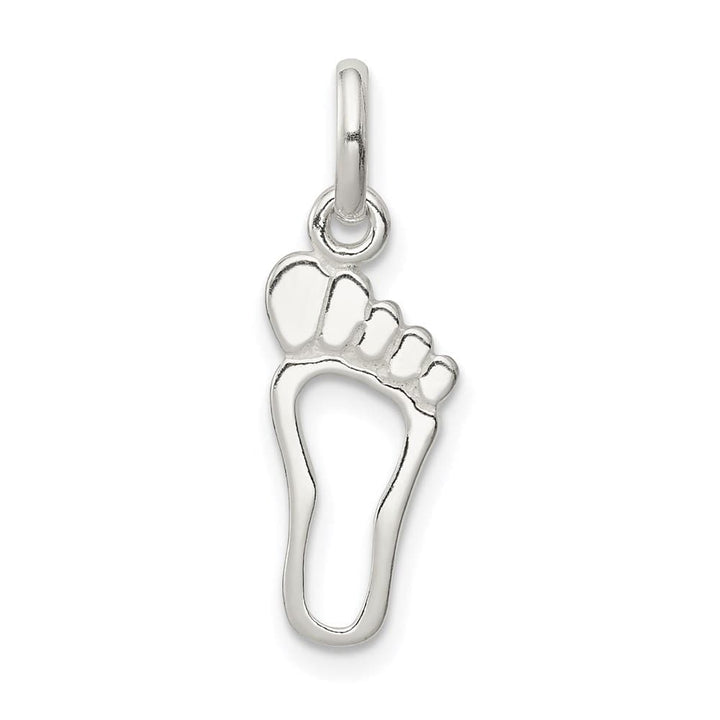 Sterling Silver Polished Cut-Out Foot Charm
