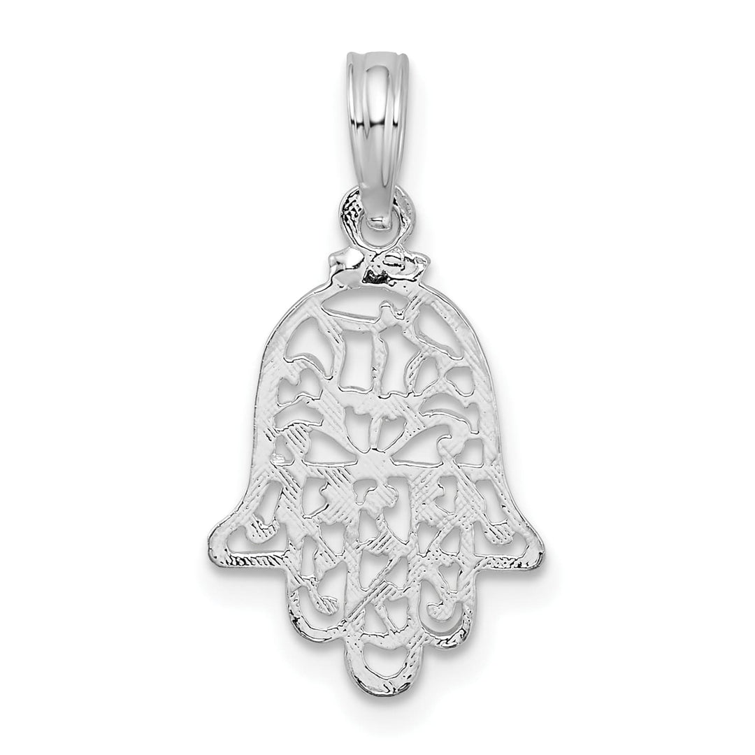Sterling Silver Polished Cut-Out Hamsa Pendant