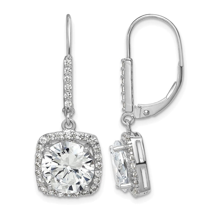 Sterling Silver Polished CZ Dangle Earrings, view 1 of 4